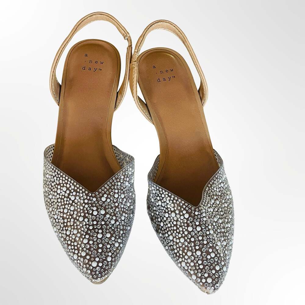 A New Day Women's Embellished Slingback Kitten Heel Pumps - Picture 2 of 6